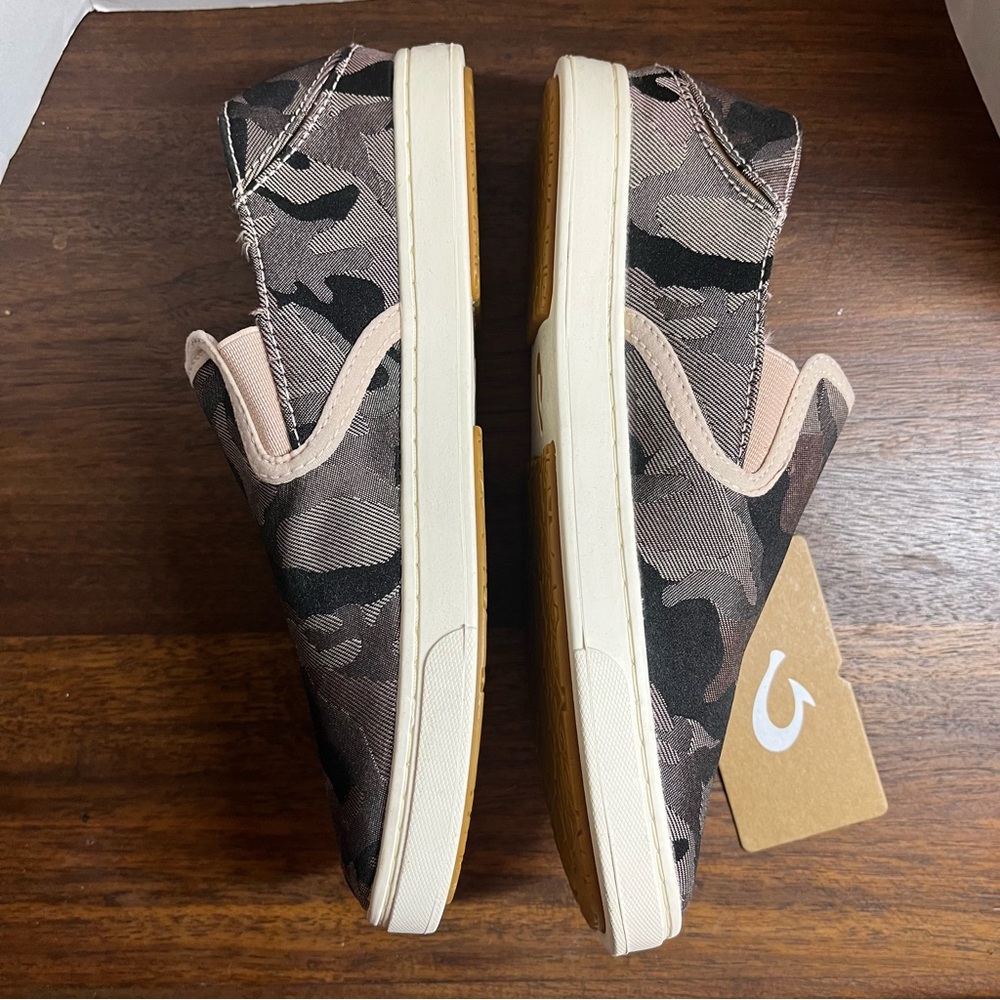Olukai Pehuea Pa'i Womens Soft Pink Ke Au Camo Slip on canvas shoe 7 NWT new - Picture 6 of 8